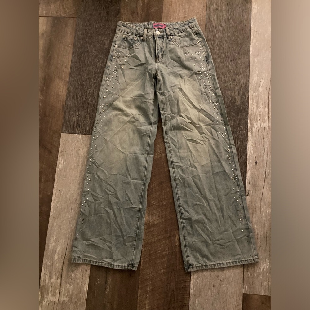 Edikted Jeans with rhinestones baggy XS
